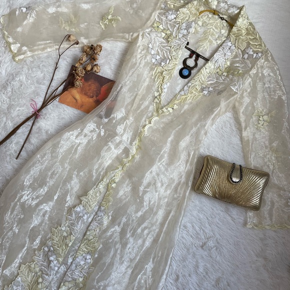 Vintage beautiful elegant sheer boho long duster - Picture 16 of 16